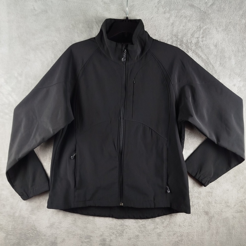 Black Diamond Jacket Womens XL Black‎ Softshell Fleece Lined Full Zip Pockets